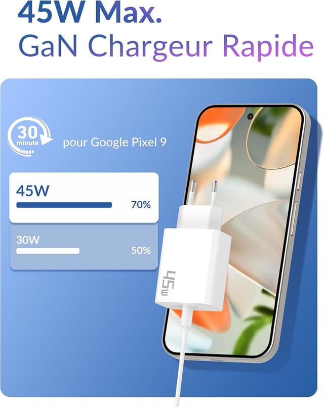 Thumbnail 2 de Chargeur USB C 45W GaN pour Pixel et iPhone