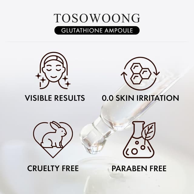 Detalle de TOSOWOONG Glutathione Serum al 99% con 20.000 ppm, niacinamide e acido ialuronico (30 ml)