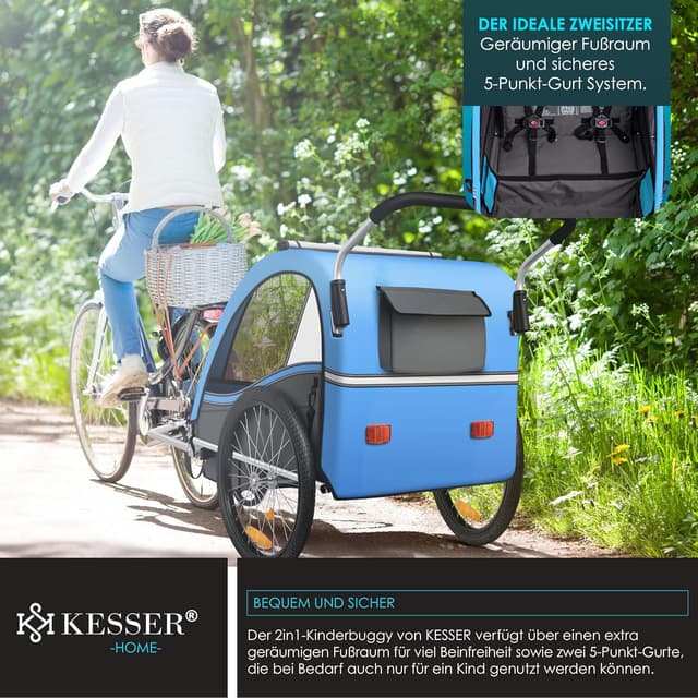 Thumbnail 4 de KESSER Kinderfahrradanhänger Sport-RX 2in1 40 kg