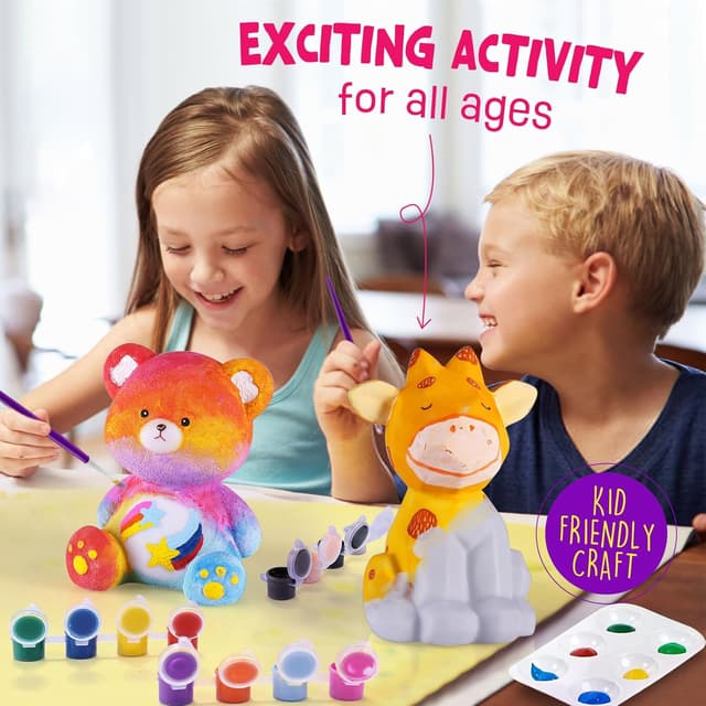 Detalle de Bastelset Bärenlampe für Kinder (6–14 Jahre) – DIY Kreativmalen mit Farben, Pinseln & Schürze