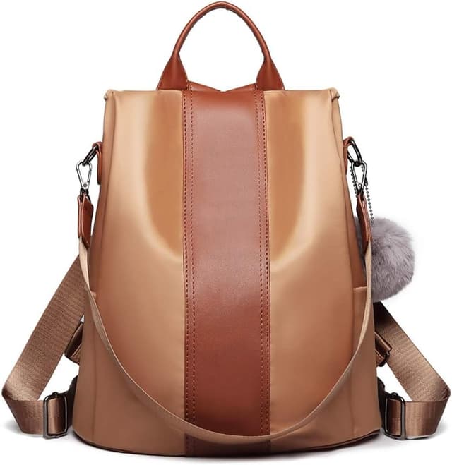 Detalle de Miss Lulu sac à dos en polyester décontracté pour femme, design antivol et poche sécurisée