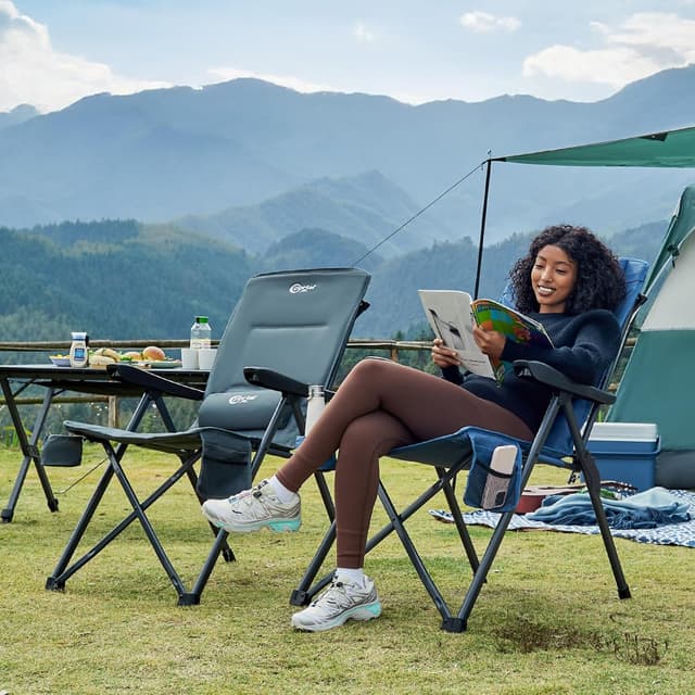 Thumbnail 1 de Portal faltbarer Campingstuhl mit Rückenverstellung in 3 Positionen (bis 160 kg) – hohe Lehne für Garten, Balkon & Angeln