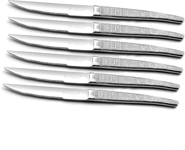 Detalle 2 de Lou Laguiole Jet Textil 6 Cuchillos para Carne 🍖