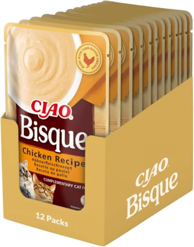 Detalle de INABA Ciao Bisque Katzenfutter Nass (ohne Getreide & Zucker) 12 x 40 g