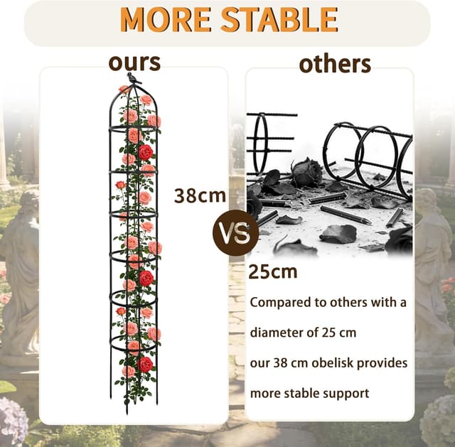 Detalle de Rustproof 205cm obelisk trellis for climbers