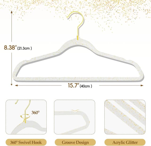 Thumbnail 1 de UEAKPIC Ultra Slim Clear Hangers 50-pack