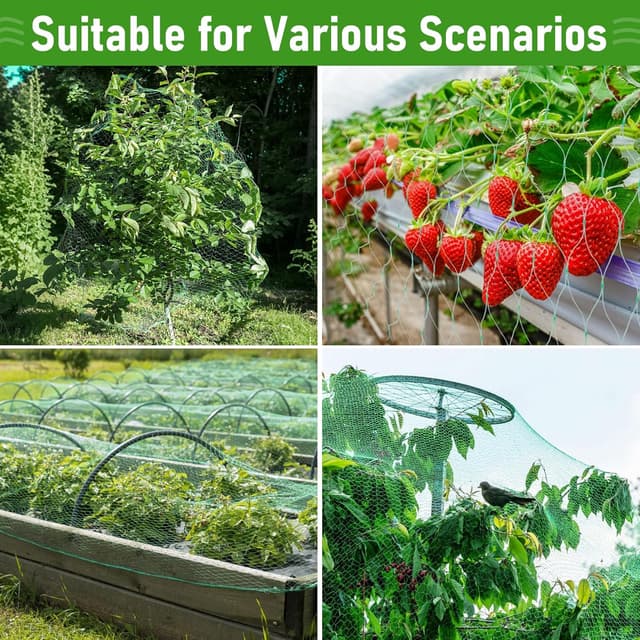 Thumbnail 6 de 4x6m Garden Netting Mesh – Bird Netting Kit with 20 Ground Pegs (11cm) for Veg Patches & Fruit