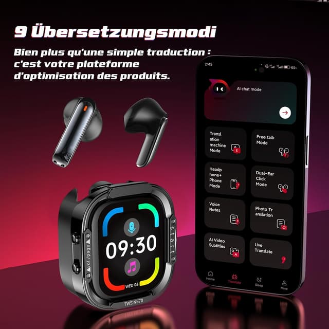 Detalle de BEARTAIN Ki Übersetzer Kopfhörer 3-in-1