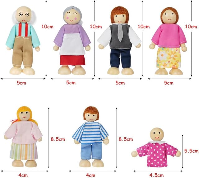 Thumbnail 1 de Aolso Wooden Family Dolls 7pc playset
