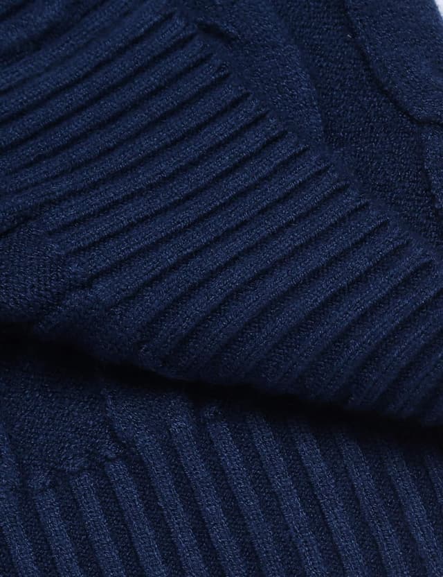 Detalle de COOFANDY Pull homme col roulé manches longues en maille côtelée