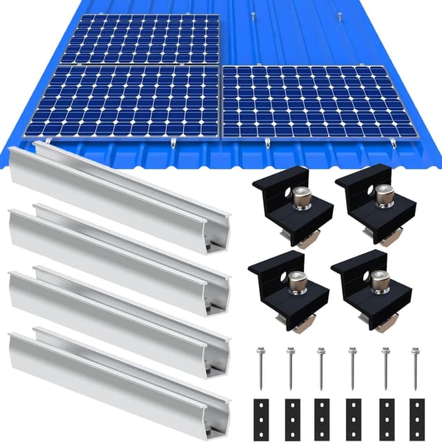Detalle de Solarmodul Halterung für Flachdach & Trapezdach – Montage-Set mit verstellbarer Klemme (AL6005-T5) für 30–35 mm Module