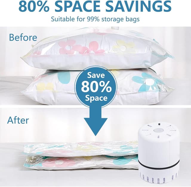 Detalle de JINER Pompa per Vuoto Elettrica Portatile da Viaggio 30W (4,2 kPa) per Sacchetti Sottovuoto