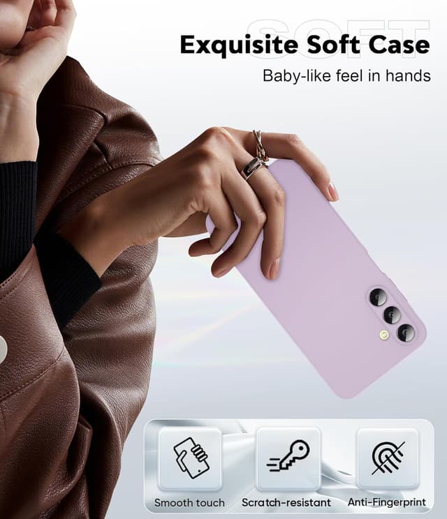 Detalle 2 de LeYi Galaxy A25 5G Case (Purple) with 2-Pack HD Screen Protectors