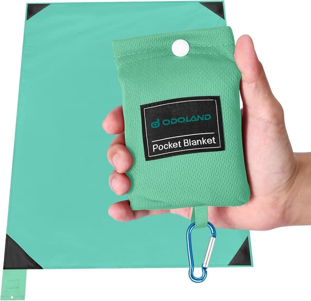 Detalle de Odoland tapis de plage en nano imperméable anti-sable 110 × 160 cm, vert clair