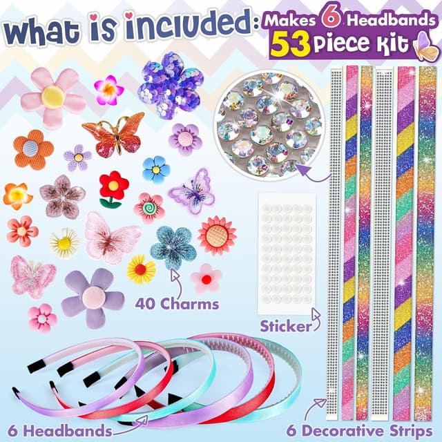 Detalle de CITSKY girls’ fashion craft kit (ages 6–12) – DIY flower hair accessory set