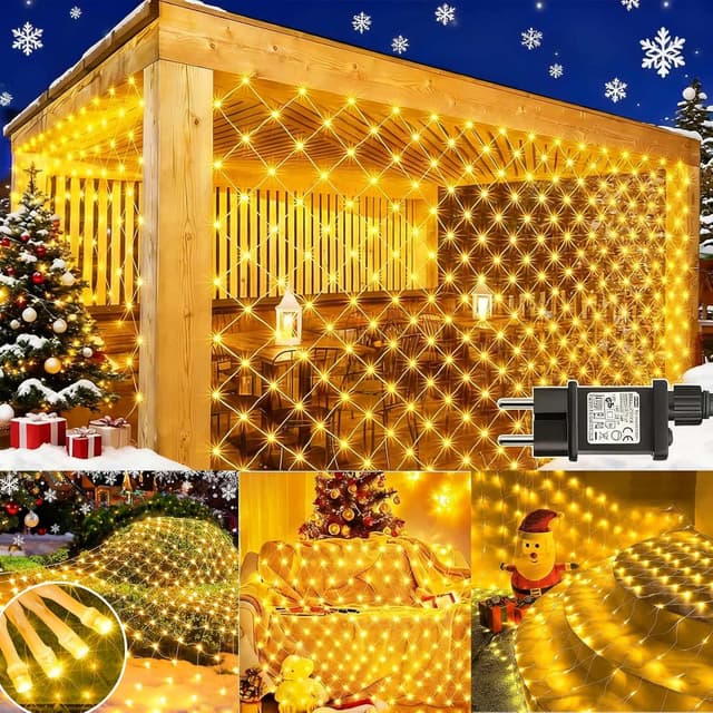 Imagen de Joycome Rete Luminosa Natale esterno 3x2 m con 200 LED, spina, timer e 8 modalità en OfertitasTOP