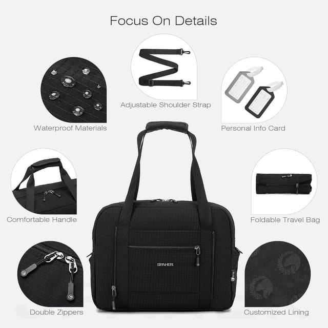 Thumbnail 6 de SPAHER 2X Sac de voyage cabine avion 40x30x15 cm imperméable 20L, compartiments humide/sèche