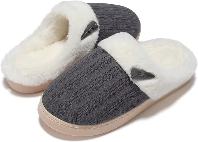 Thumbnail 6 de NineCiFun women’s comfy house slippers with memory foam and fuzzy lining (open-back, non-slip)