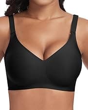 Detalle de Jiuday Bügelloser Push-up BH mit V-Ausschnitt und herausnehmbaren Pads – BH ohne Bügel, Seamless Soft Bra