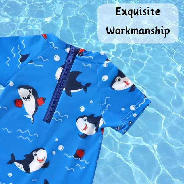 Detalle 2 de HAGOT maillot de bain enfant bébé garçon une pièce à zip avec protection UV