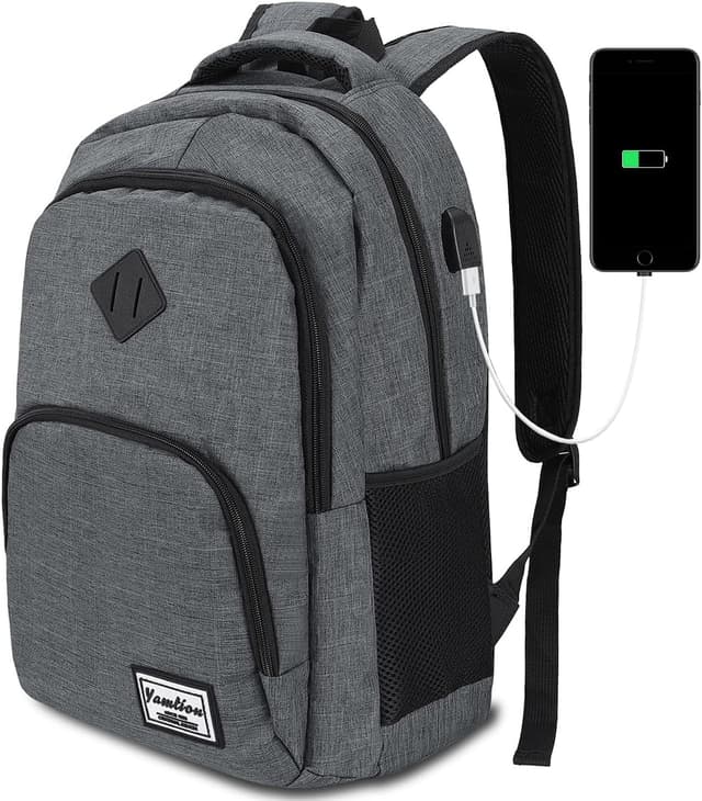 Detalle de YAMTION Rucksack für Herren & Damen – Schulrucksack mit Laptopfach, 30 l, wasserdichtes Polyester