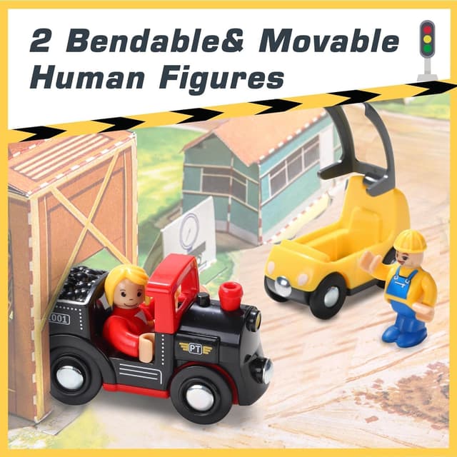 Detalle 2 de Train en bois 12 pièces à traction magnétique