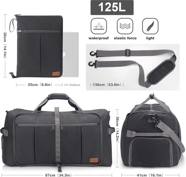 Detalle 2 de Upeelife Faltbare Reisetasche 125L