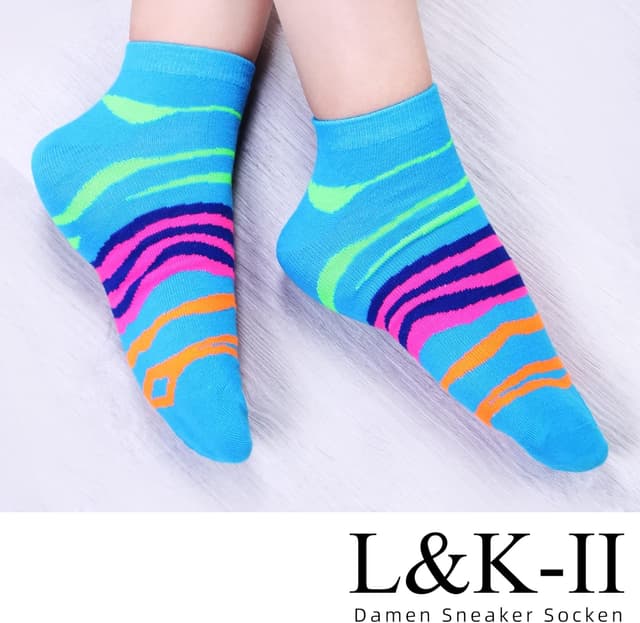 Detalle de Lot de 12 socquettes femme L&K-II chaussettes basses multicolores en coton