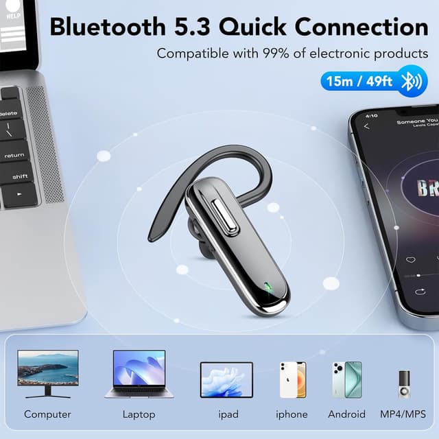 Detalle 2 de Bluetooth Headset mit Mikrofon CVC8.0