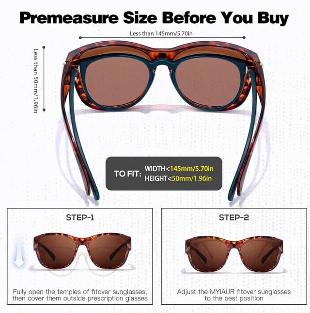 Detalle de Myiaur Polarised Fit Over Sunglasses for Women (UV400, TR90 frame) for driving and daily wear