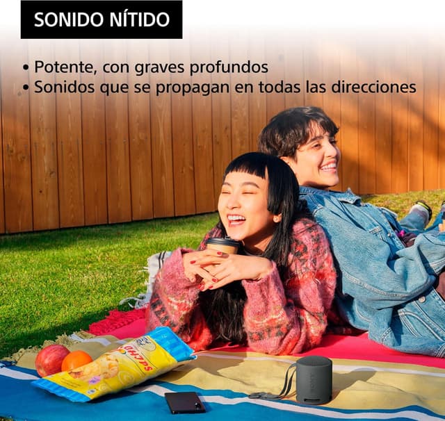 Detalle de Sony SRS-XB100 Altavoz Bluetooth, Resistente al Agua y Polvo 💧