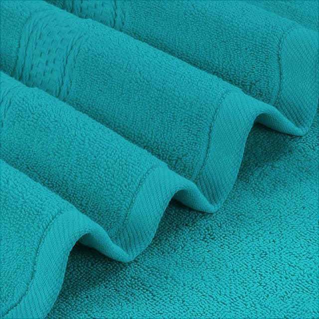 Detalle de Utopia Towels 4er-Set Badetücher (Premium, 100% ringgesponnene Baumwolle) 69 x 137 cm – türkis