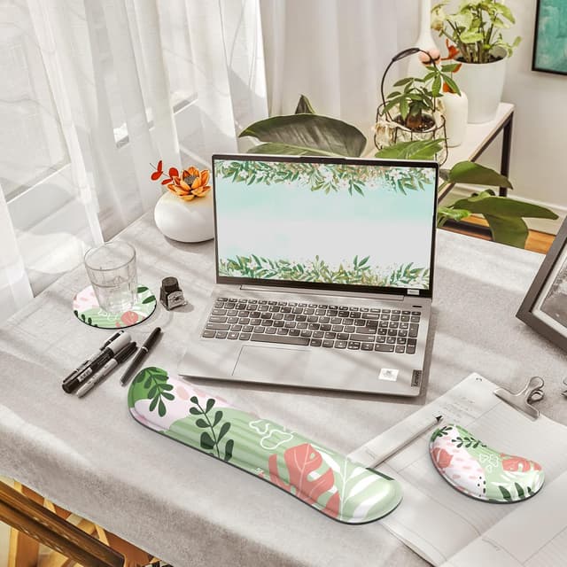 Thumbnail 6 de Gimars Handballenauflage Tastatur mit Memory-Foam und rutschfester Basis (Morandi Pink)