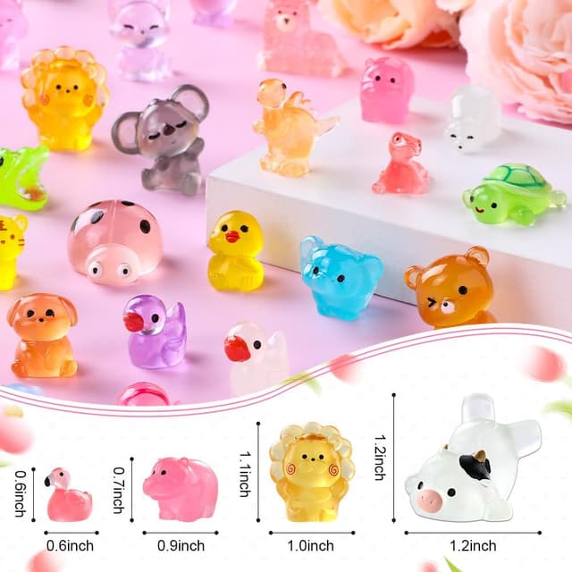 Thumbnail 1 de DIYDEC 60 Glow Resin Mini Animals 🐣