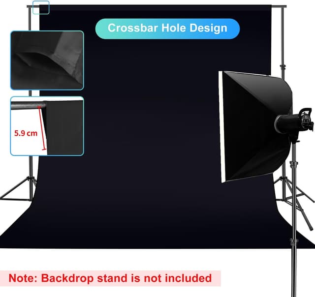 Thumbnail 4 de JEBUTU Black Backdrop 3m x 3m