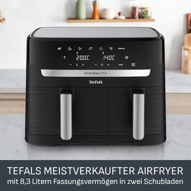 Detalle 2 de Tefal Dual Easy Fry Heißluftfritteuse 8,3 L 🍟
