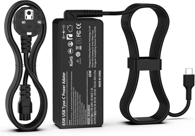 Detalle de 65-W USB‑C Netzteil (Power Adapter) für HP Laptop & Chromebook – USB‑C Ladekabel mit Schnellladung