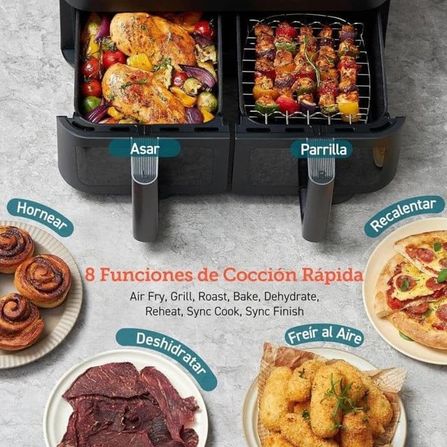 Detalle 2 de cosori Dual Basket Chef Edition 8.5L 1800W