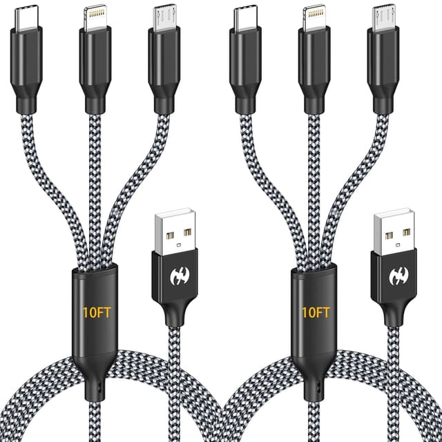 Detalle de AICHUA 3 in 1 multi charging cable 10ft