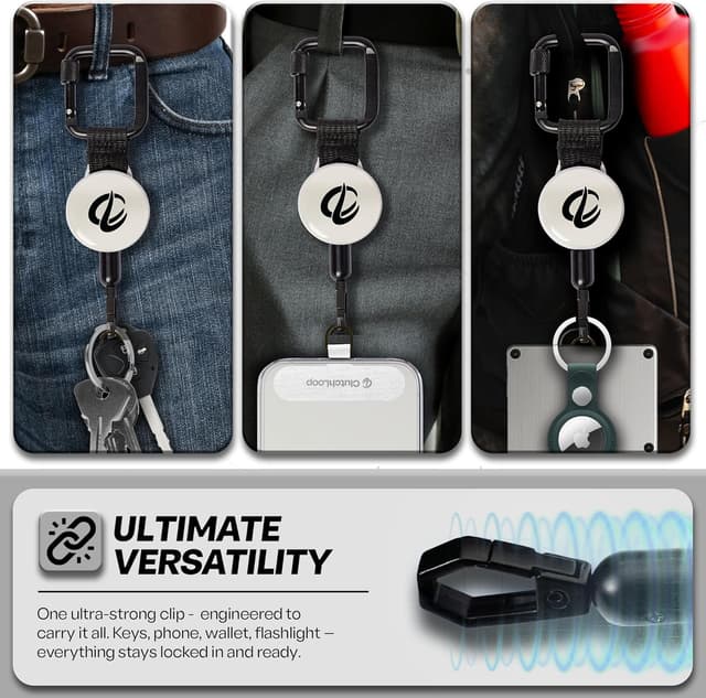 Detalle de ClutchLoop Anti-Theft Phone Tether with Retractable Steel Line and Locking Carabiner (Universal)