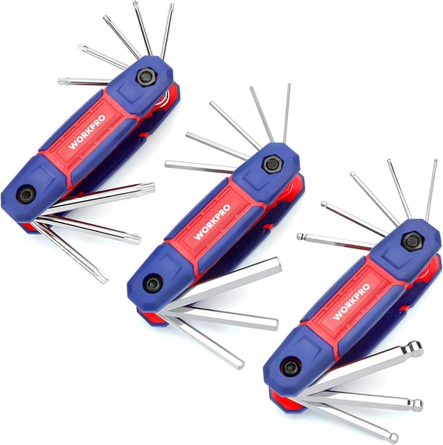 Detalle de WORKPRO set di chiavi esagonali 24 pezzi (metriche e Torx, Cr-V) per bici e piccoli lavori in casa