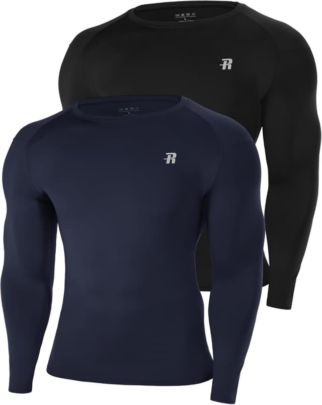 Detalle de Runhit Men’s Compression Base Layer Long Sleeve Top (UPF 50+ quick dry sports undershirt)