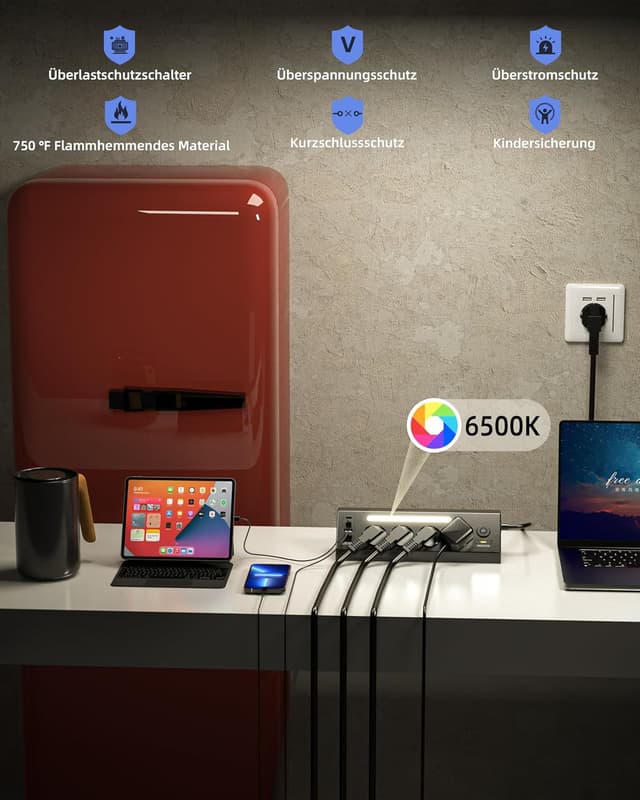 Detalle 2 de Ecke Steckdosenleiste 1,8 m Kabel 🔌