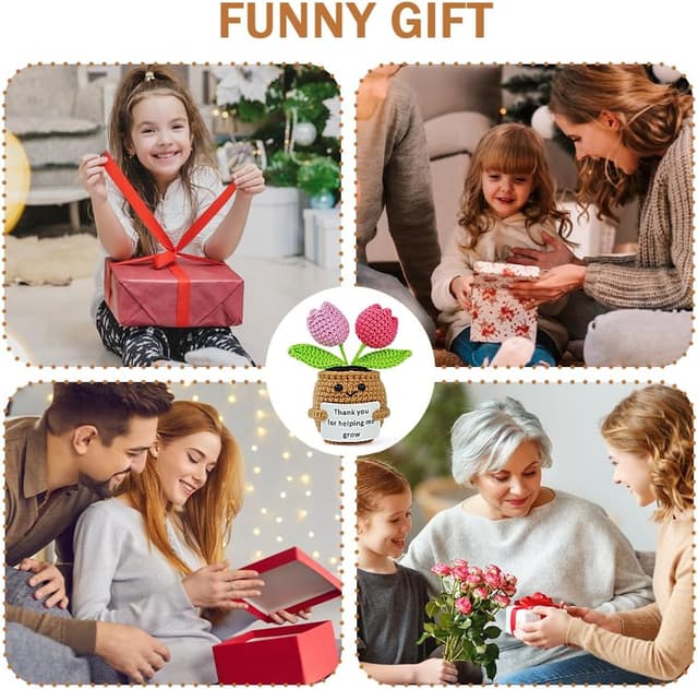 Thumbnail 6 de Vicloon Mini Positive Doll, peluche a forma di piantina in vaso all’uncinetto con carta positiva