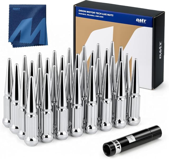Detalle de Orion Motor Tech 14mm x 1.5 Chrome Lug Nuts (32-Piece) with 60° Conical Seat, M14x1.5