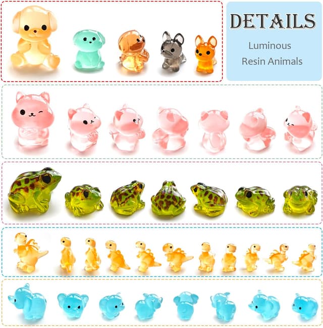 Thumbnail 4 de POTWPOT 70pcs Mini Resin Animals