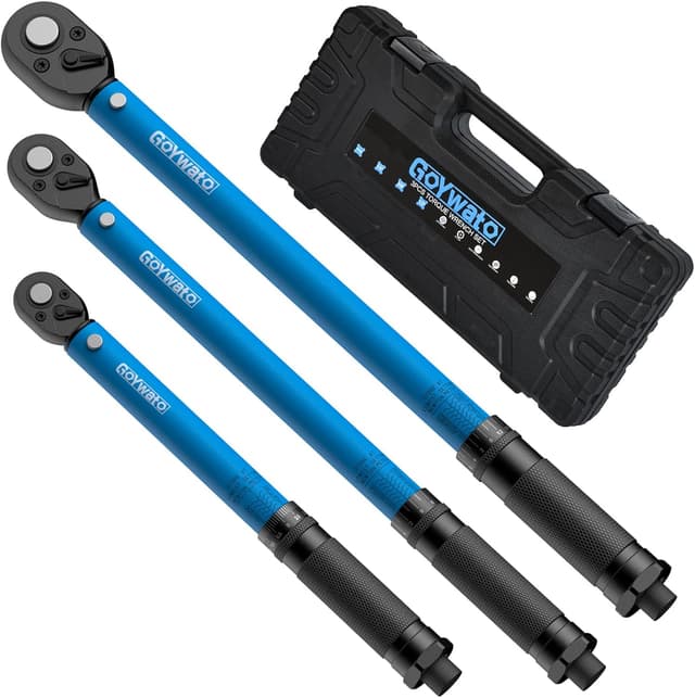 Detalle de GoYwato set di chiavi dinamometriche 1/4”, 3/8” e 1/2” (3 pezzi) con precisione ±3%