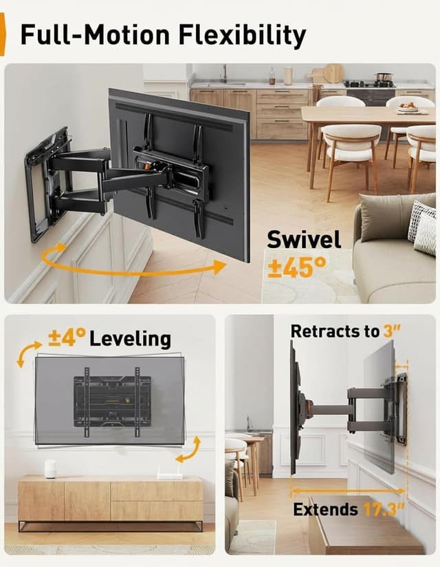 Thumbnail 5 de Perlegear PGMF21 Full Motion TV Mount 99 lbs