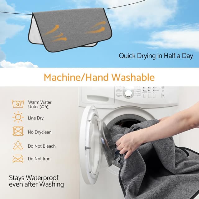 Detalle de Maxetodo set da 2 traverse lavabili 80 x 92 cm per cani e gatti, assorbenti e antiscivolo