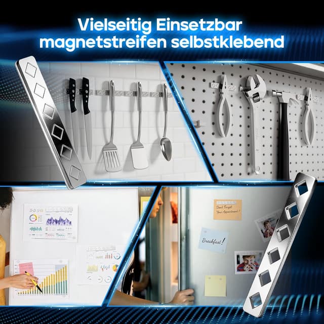 Thumbnail 6 de Giantzhong Magnetstreifen selbstklebend (8 Stück) – extra stark für Küche, Büro & Kühlschrank